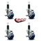 Service Caster 3'' Blue Poly Swivel 1-1/4'' Expanding Stem Caster Set with Brake, 4PK SCC-EX20S314-PPUB-BLUE-TLB-114-4 - alternate 3